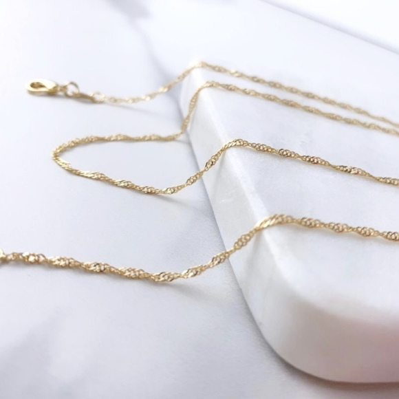 18k Gold Filled 1mm Singapore Chain - Picture 7 of 10